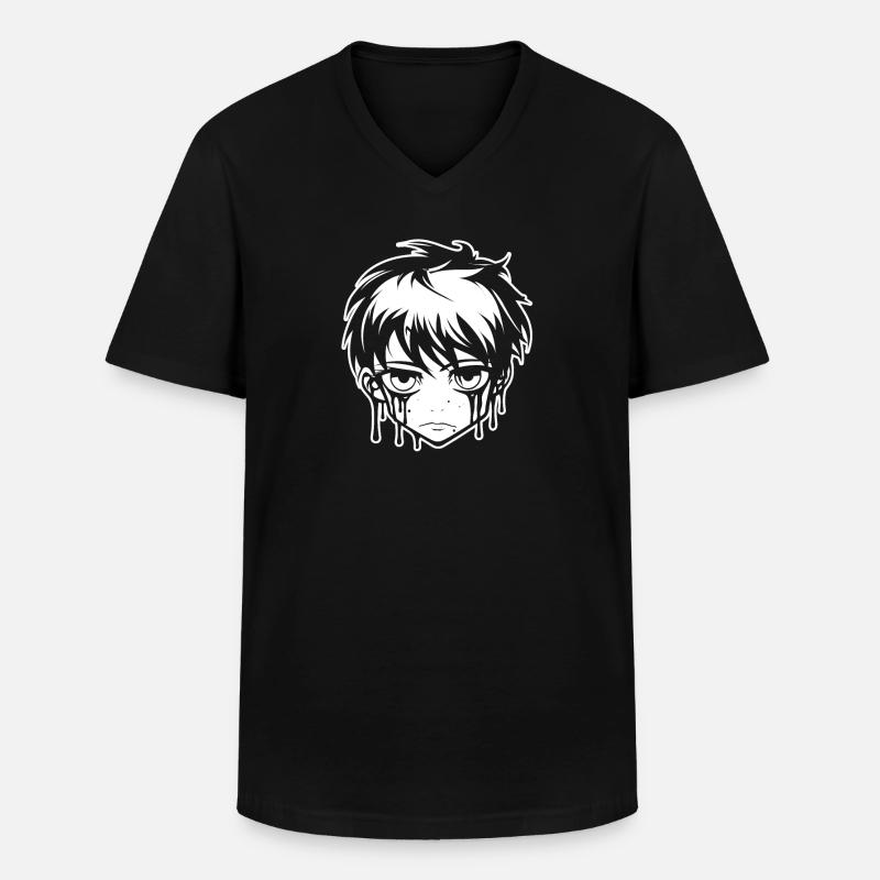 Emo Gothic - Männer-T-Shirt mit V-Ausschnitt - Schwarz