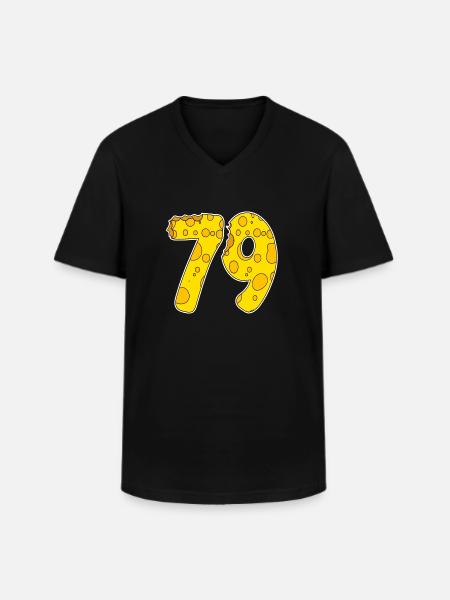 79 years of Lustig Käse - Men's V-Neck T-Shirt - black