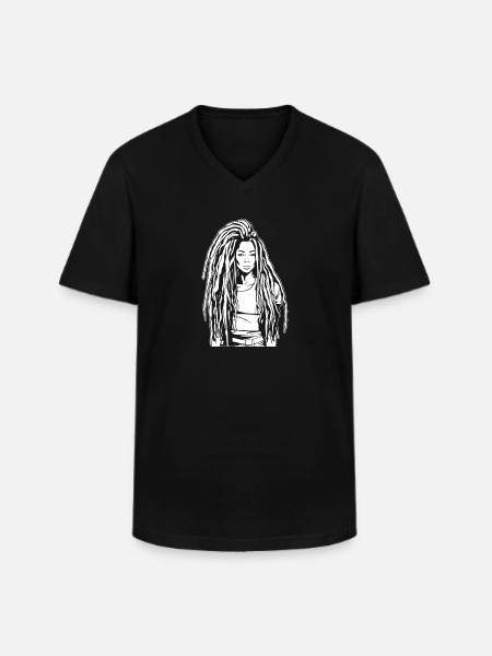 Rasta Haare Dreadlocks Dreads - Männer-T-Shirt mit V-Ausschnitt - Schwarz