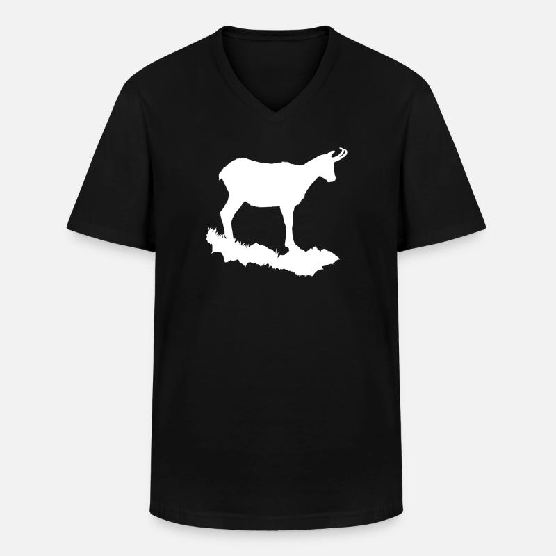 Camoscio - Maglietta da uomo classica con scollo a V - nero