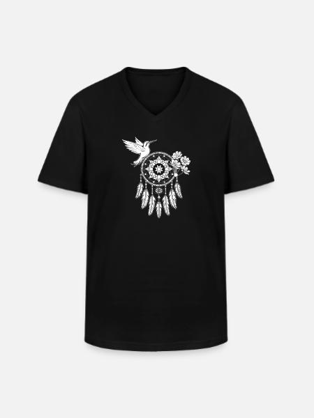 Hummingbird Dream Catcher - Men's V-Neck T-Shirt - black