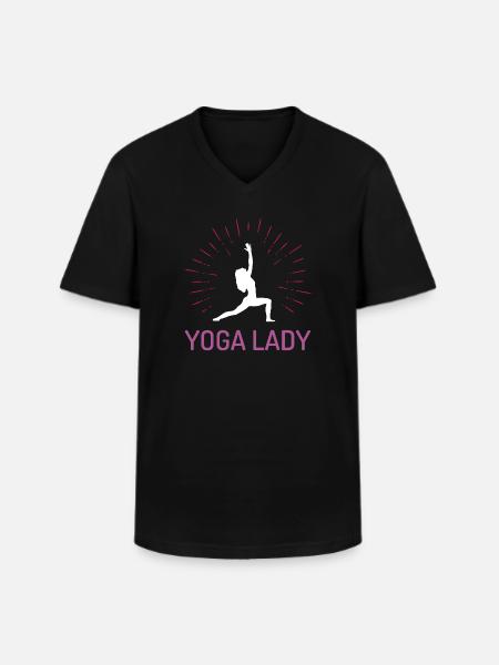 Yoga-Mädchen - Männer-T-Shirt mit V-Ausschnitt - Schwarz