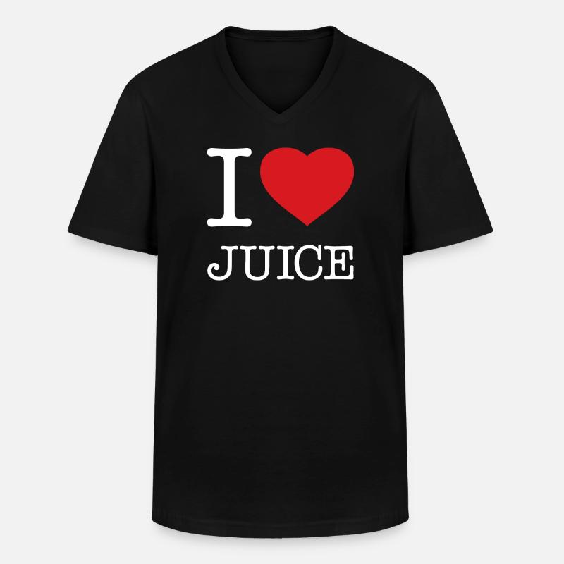 I LOVE JUICE - Männer-T-Shirt mit V-Ausschnitt - Schwarz