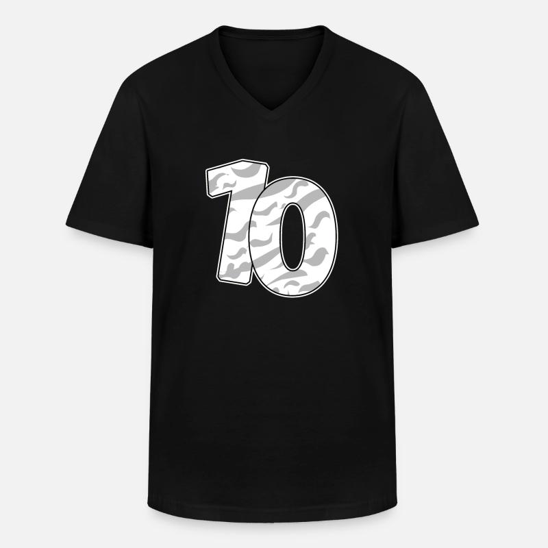10 - Männer-T-Shirt mit V-Ausschnitt - Schwarz