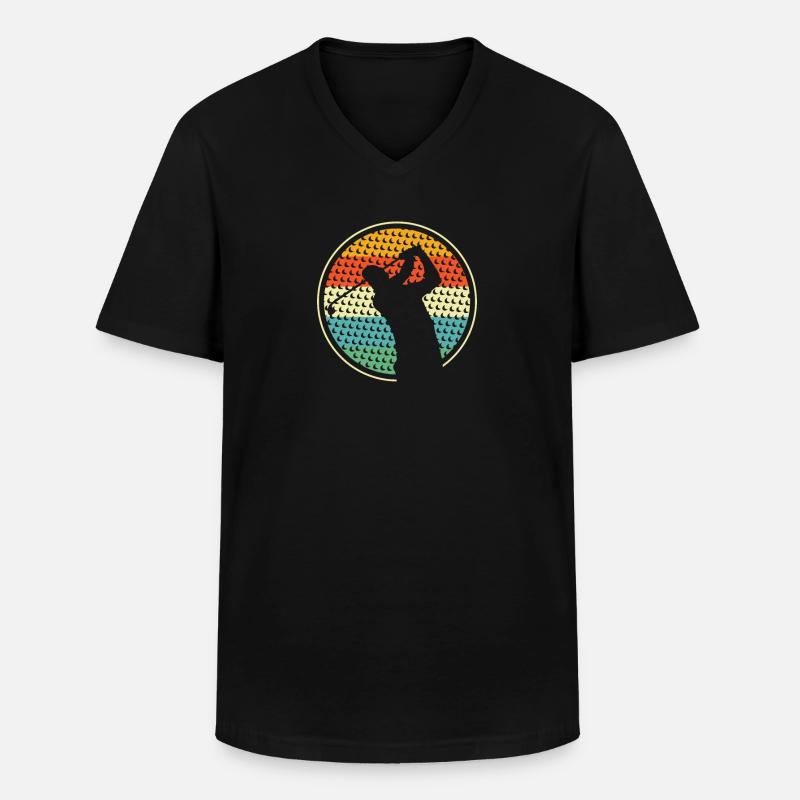 Golf Golfer Golfen - Männer-T-Shirt mit V-Ausschnitt - Schwarz