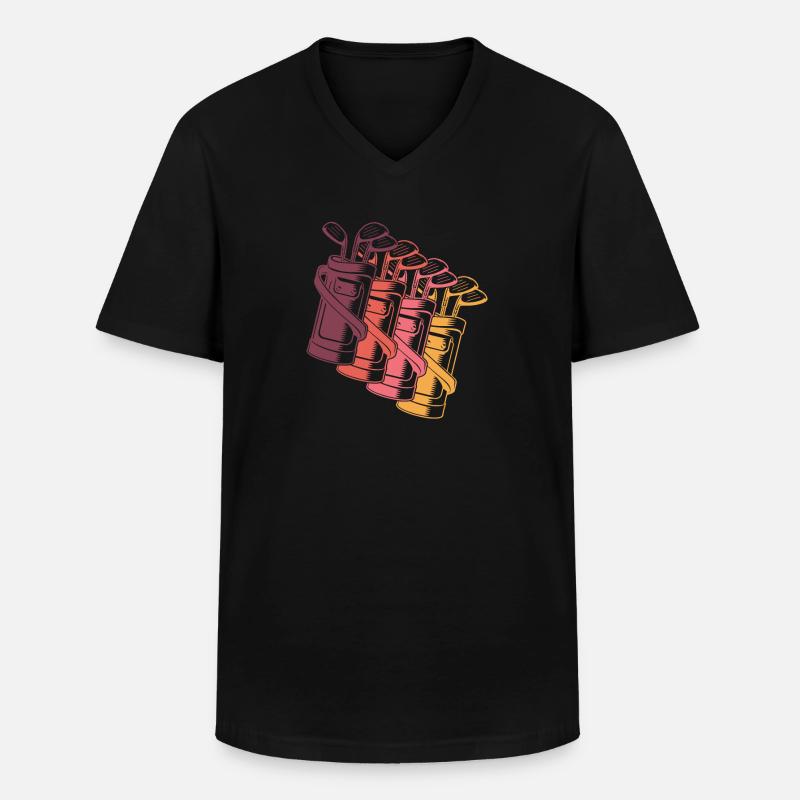 Golf Golfer Golfen - Männer-T-Shirt mit V-Ausschnitt - Schwarz