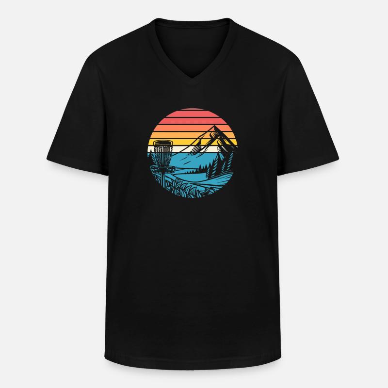 Frisbee Golf Disc Golf - Männer-T-Shirt mit V-Ausschnitt - Schwarz