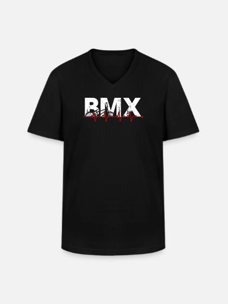 BMX Pulse Graphic Tee - Men's V-Neck T-Shirt - black