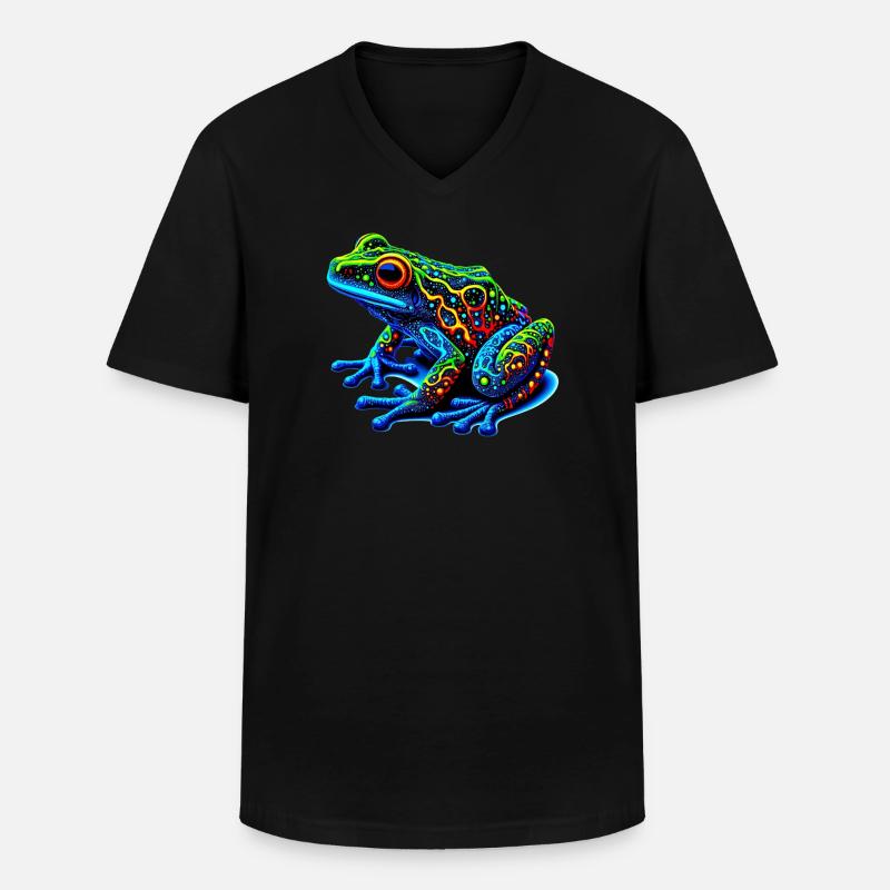 Frosch - Männer-T-Shirt mit V-Ausschnitt - Schwarz