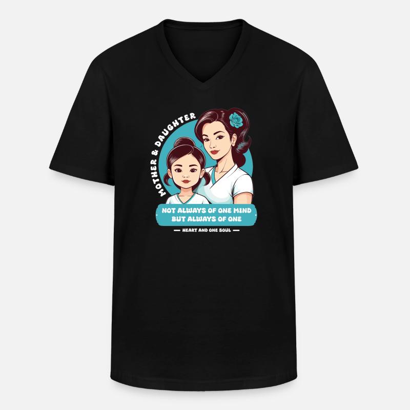 Mutter und Tochter - Männer-T-Shirt mit V-Ausschnitt - Schwarz