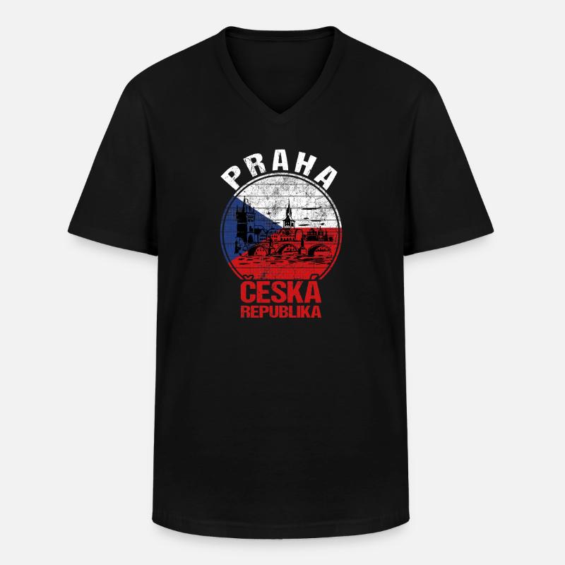 Prag Tschechien - Männer-T-Shirt mit V-Ausschnitt - Schwarz
