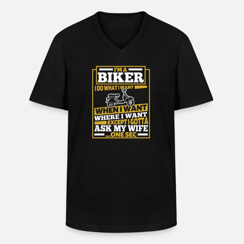 Motorroller - Männer-T-Shirt mit V-Ausschnitt - Schwarz