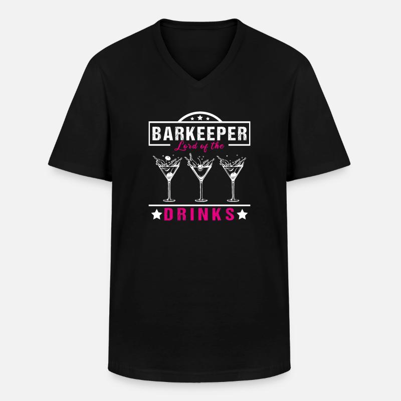 Barkeeper Lord - Männer-T-Shirt mit V-Ausschnitt - Schwarz