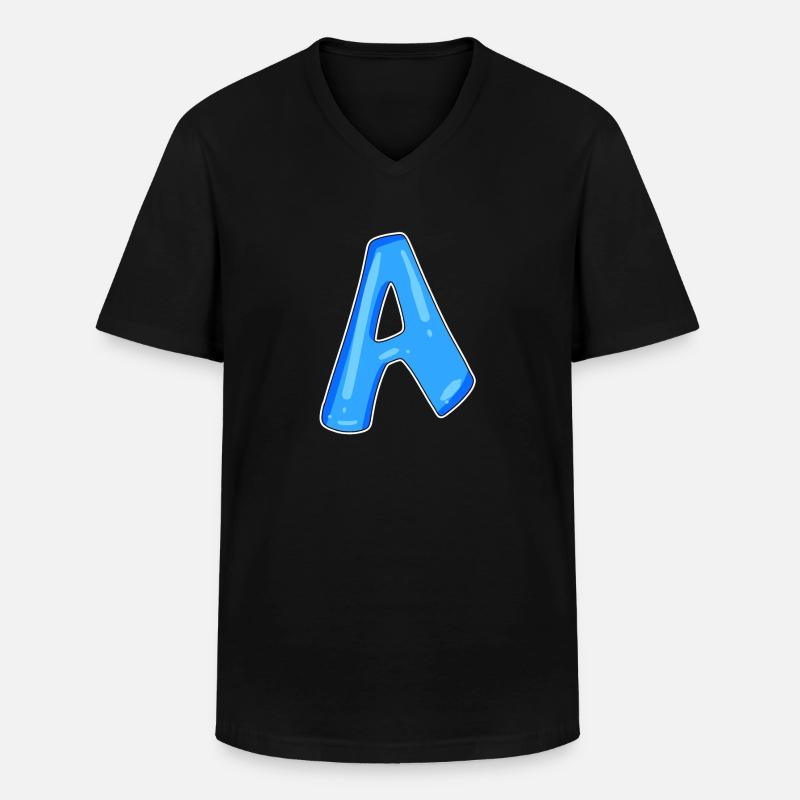 point A Initial point - Men's V-Neck T-Shirt - black