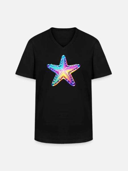 Starfish - Men's V-Neck T-Shirt - black