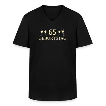 65.Geburtstag 65 Jahre - Männer-T-Shirt mit V-Ausschnitt - Schwarz - Vorne - AI Model Male 178 dark (178cm)