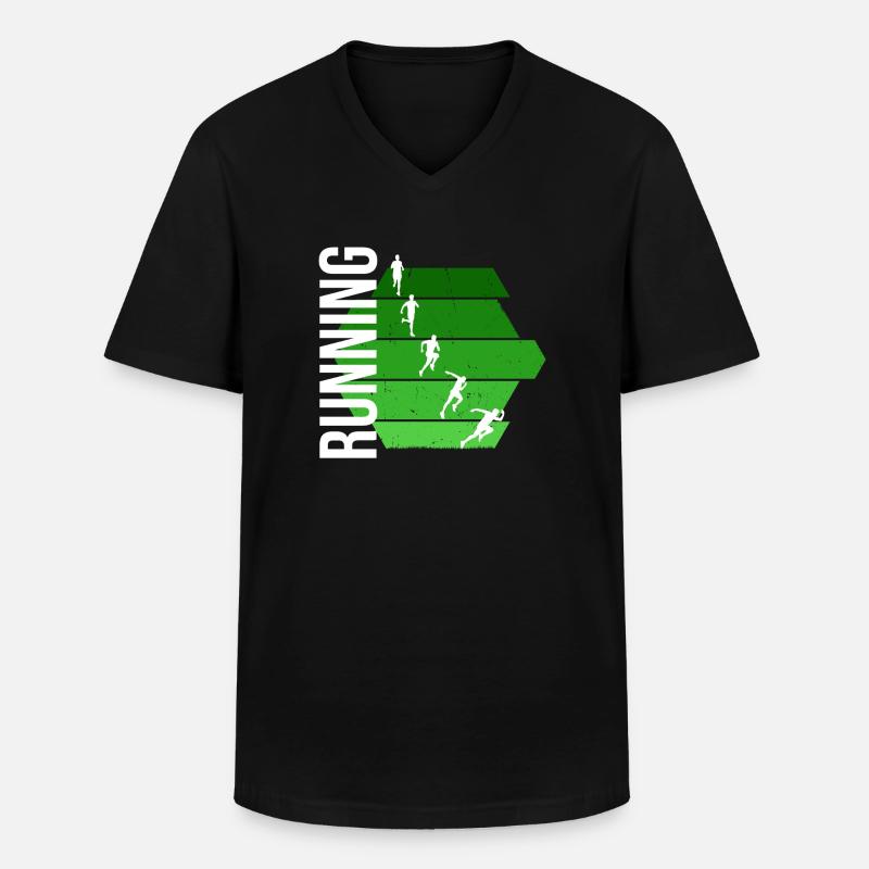 Running - Männer-T-Shirt mit V-Ausschnitt - Schwarz