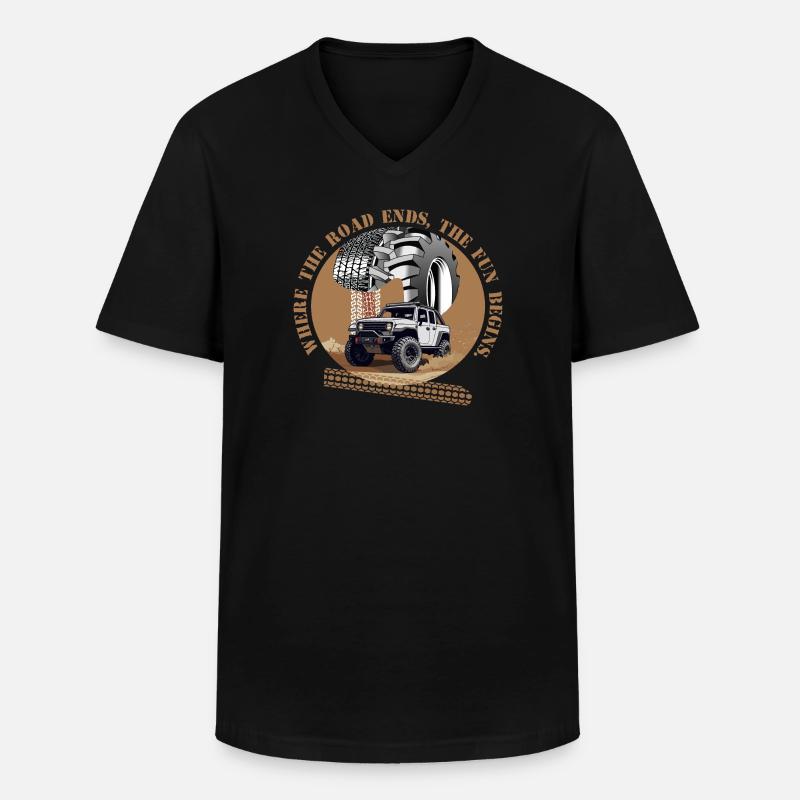 Offroad Fahrer - Männer-T-Shirt mit V-Ausschnitt - Schwarz