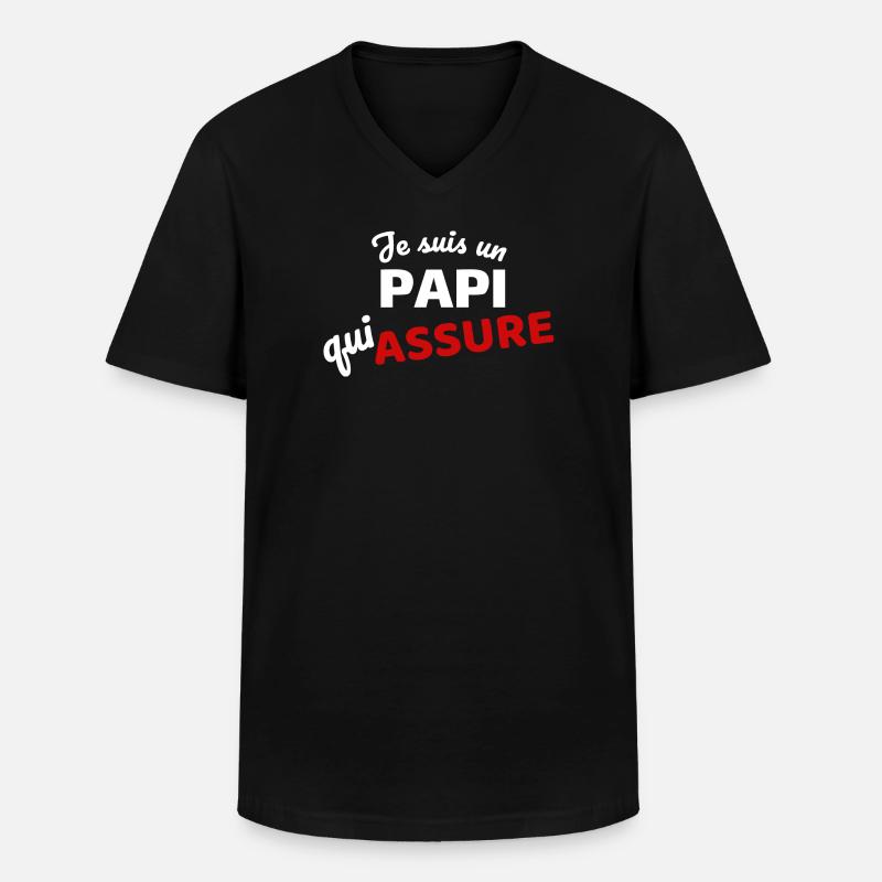 Expression affirmée de paternité - T-shirt col V Homme - noir