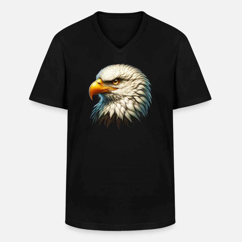 Adler - Männer-T-Shirt mit V-Ausschnitt - Schwarz
