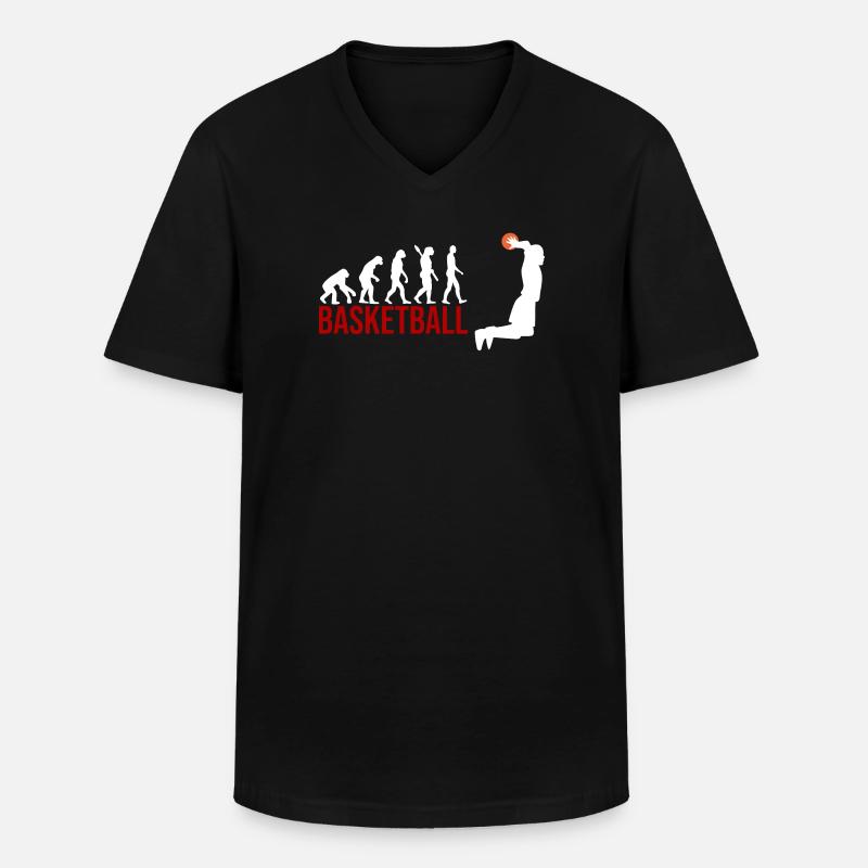 Evolution Basketball - Männer-T-Shirt mit V-Ausschnitt - Schwarz