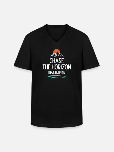 Trailrunning - Jagd auf den Horizont - Männer-T-Shirt mit V-Ausschnitt - Schwarz
