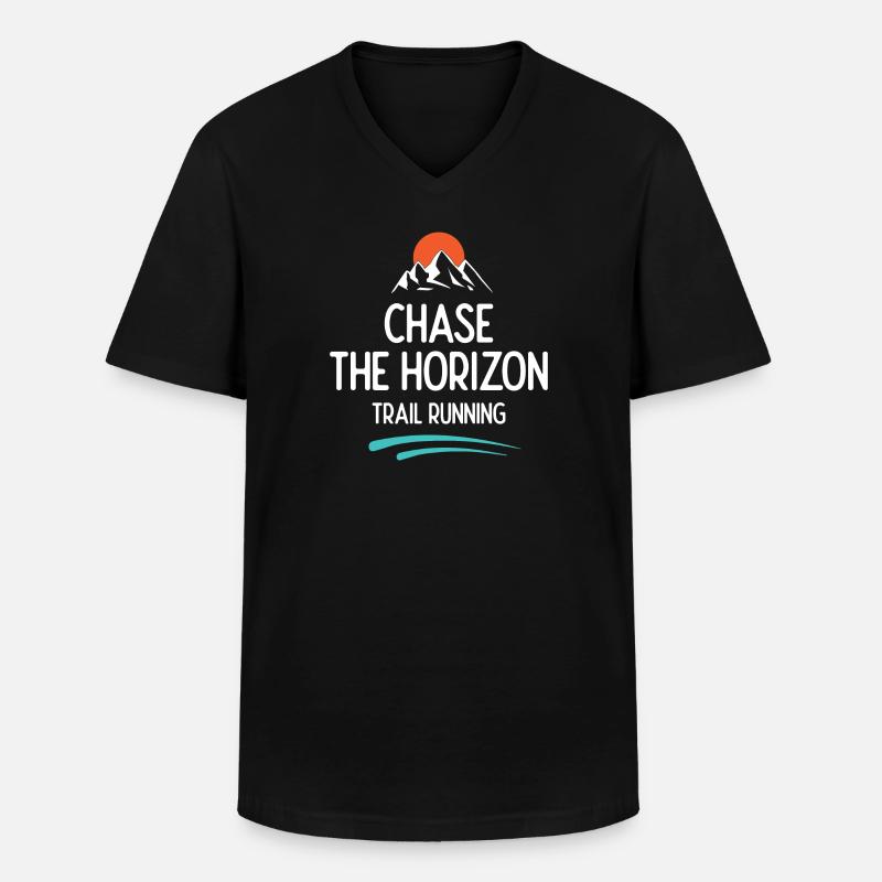 Trailrunning - Jagd auf den Horizont - Männer-T-Shirt mit V-Ausschnitt - Schwarz