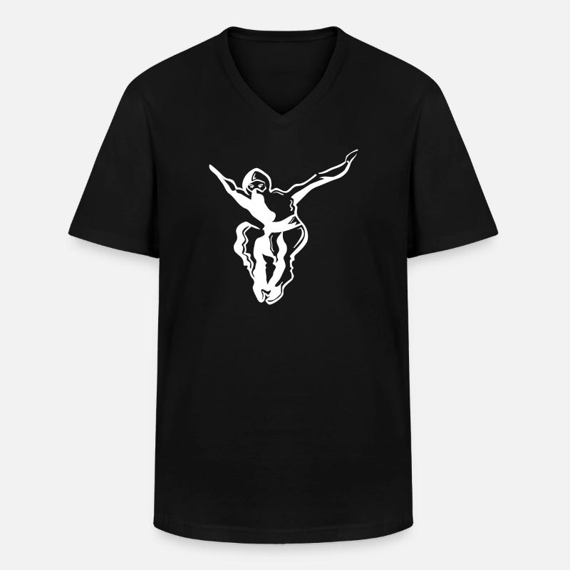Ninja - white - Männer-T-Shirt mit V-Ausschnitt - Schwarz
