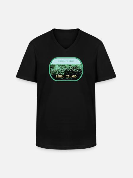 Chocolate Hills i Bohol, Filippinerna - T-shirt med V-ringning herr - svart