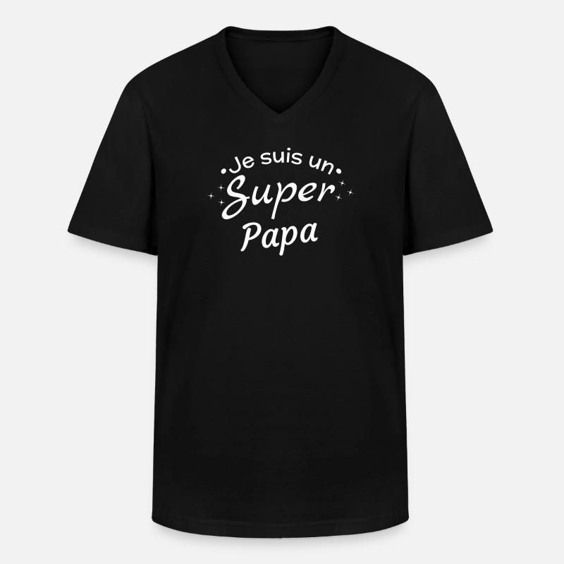 Lustiges Super-Dad-Statement - Männer-T-Shirt mit V-Ausschnitt - Schwarz
