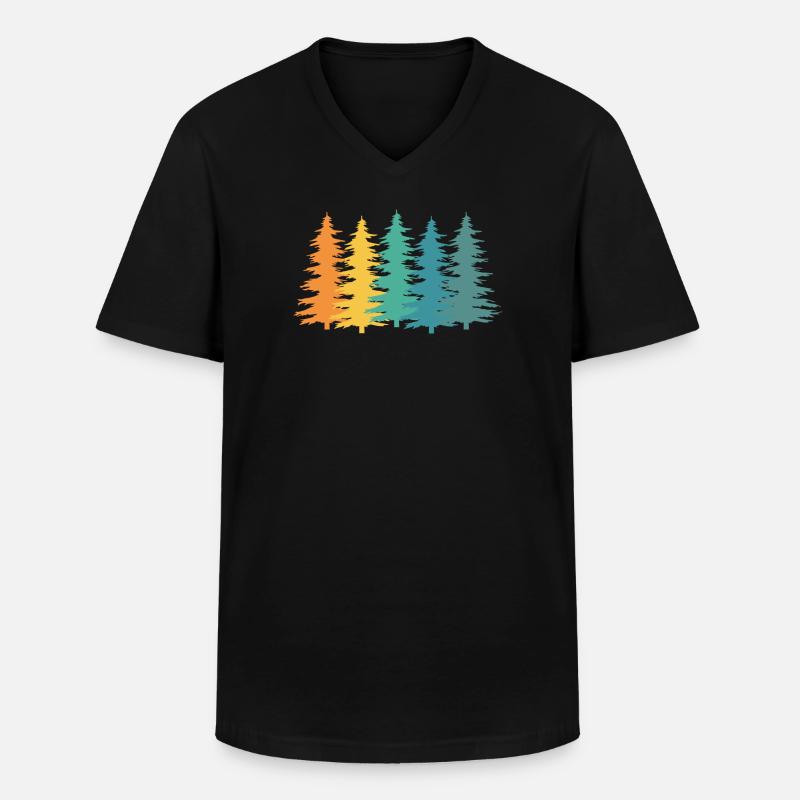 Wald Förster Retro Geschenk - Männer-T-Shirt mit V-Ausschnitt - Schwarz