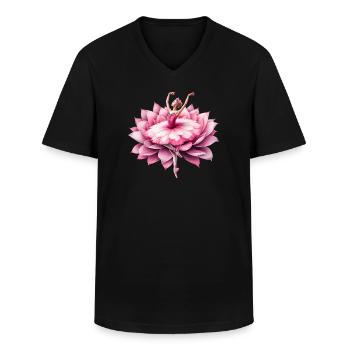 Balletttänzerin mit Tutu - Männer-T-Shirt mit V-Ausschnitt - Schwarz - Vorne - AI Model Male 178 dark (178cm)