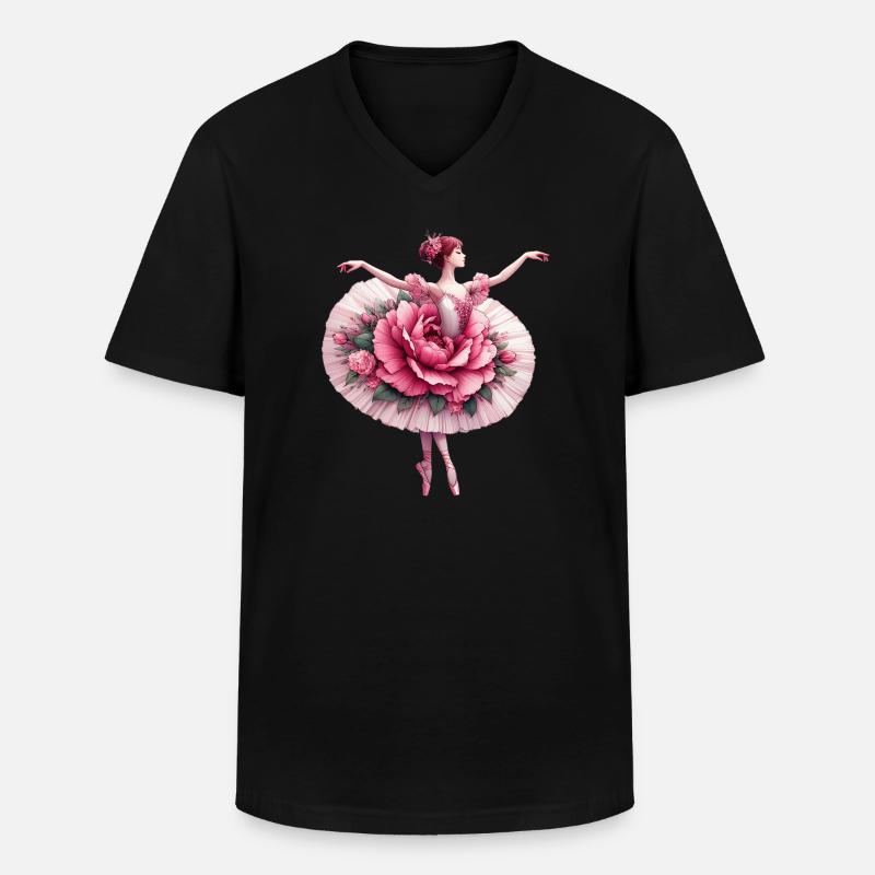 Balletttänzerin mit Tutu - Männer-T-Shirt mit V-Ausschnitt - Schwarz