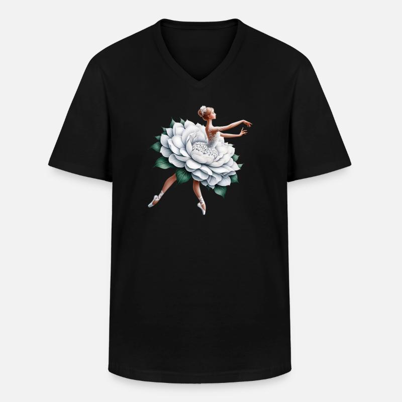 Balletttänzerin mit Tutu - Männer-T-Shirt mit V-Ausschnitt - Schwarz