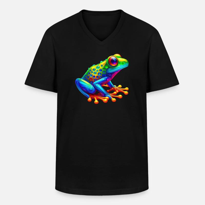 Frosch - Männer-T-Shirt mit V-Ausschnitt - Schwarz