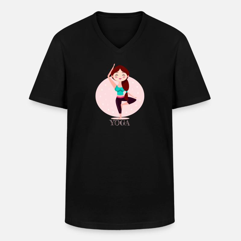 Yoga-Mädchen - Männer-T-Shirt mit V-Ausschnitt - Schwarz