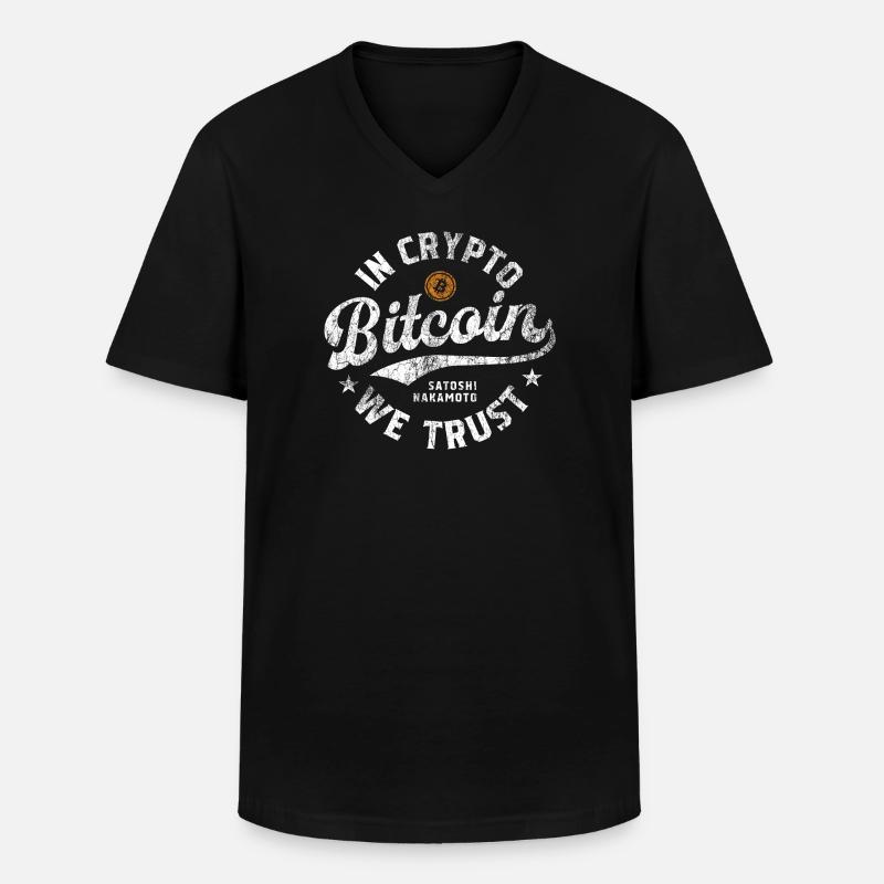Bitcoin - In Crypto we trust - Männer-T-Shirt mit V-Ausschnitt - Schwarz