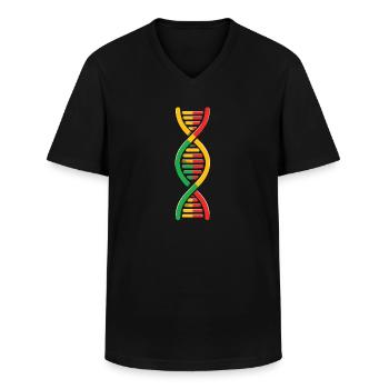 Le reggae est dans mon ADN - T-shirt col V Homme - noir - Devant - AI Model Male 178 dark (178cm)