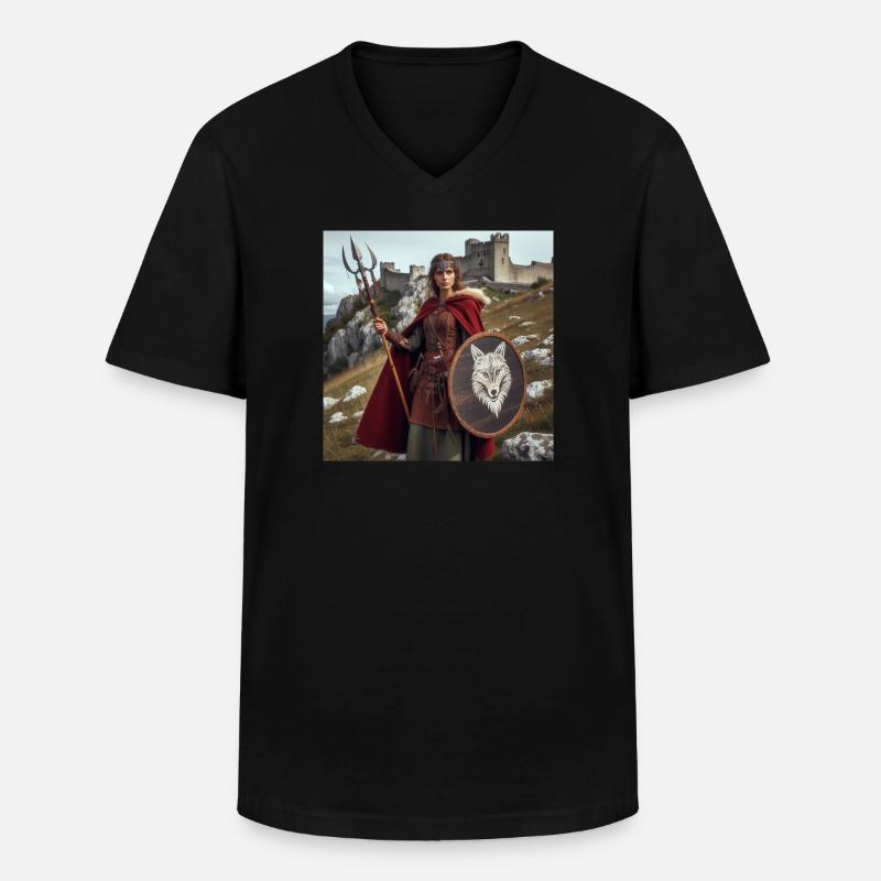 Wikinger-Krieger - Männer-T-Shirt mit V-Ausschnitt - Schwarz