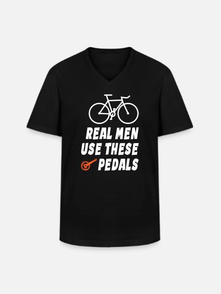 Real Men Use These Pedals - Men's V-Neck T-Shirt - black