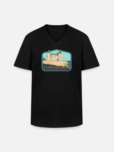 Château de Saumur, Loire Valley - Men's V-Neck T-Shirt - black