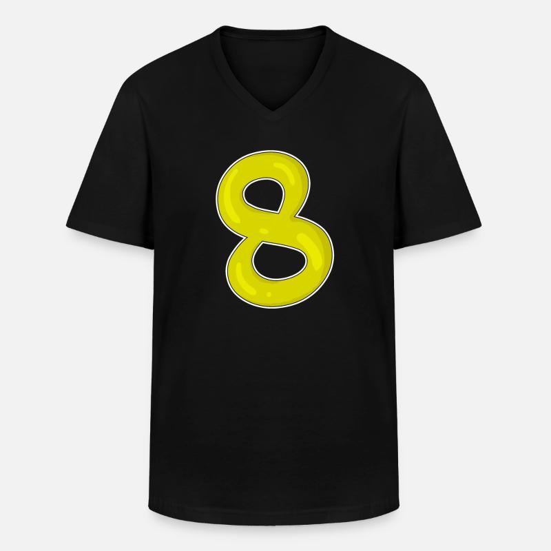 8 - Männer-T-Shirt mit V-Ausschnitt - Schwarz