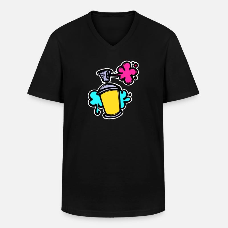 Graffiti Sreet Art Spraydose Sprayer Wildstyle - Männer-T-Shirt mit V-Ausschnitt - Schwarz