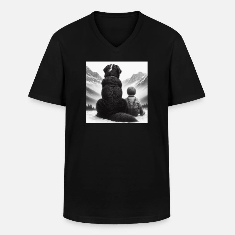 Berner Sennenhund - Männer-T-Shirt mit V-Ausschnitt - Schwarz