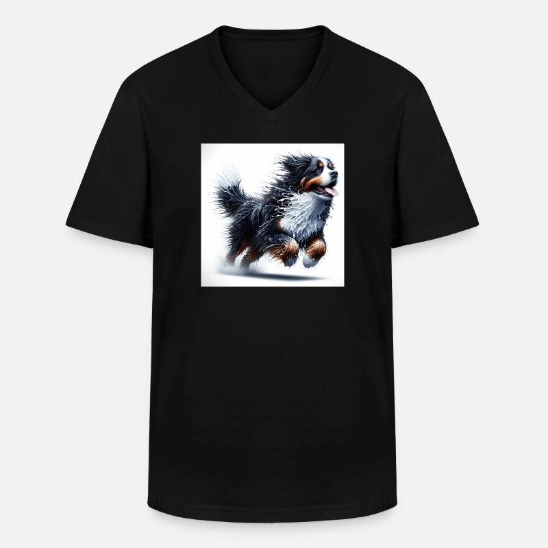 Berner Sennenhund - Männer-T-Shirt mit V-Ausschnitt - Schwarz