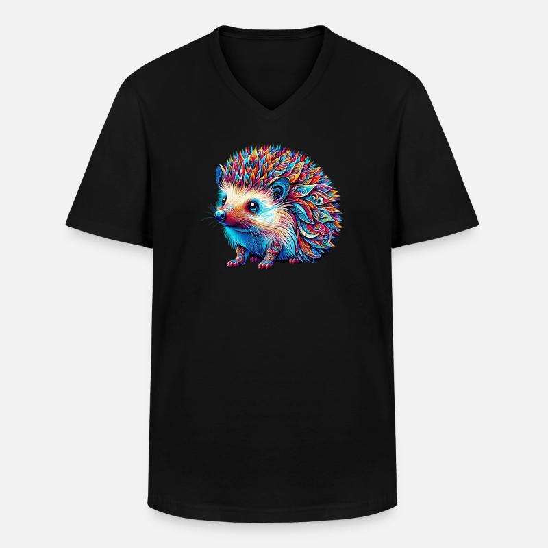 Igel - Männer-T-Shirt mit V-Ausschnitt - Schwarz