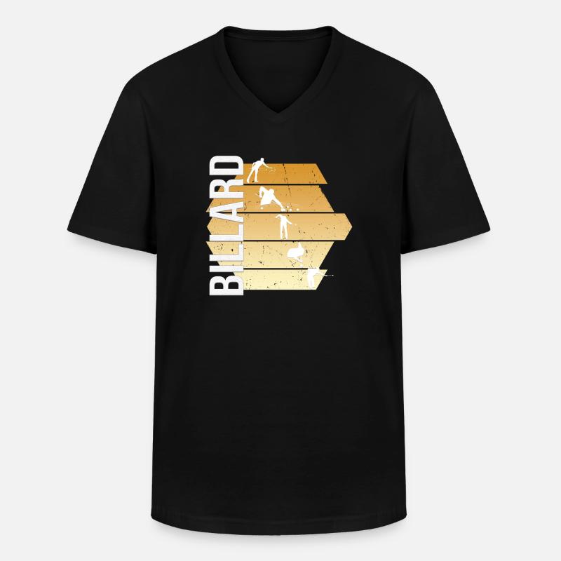 Billard - Männer-T-Shirt mit V-Ausschnitt - Schwarz