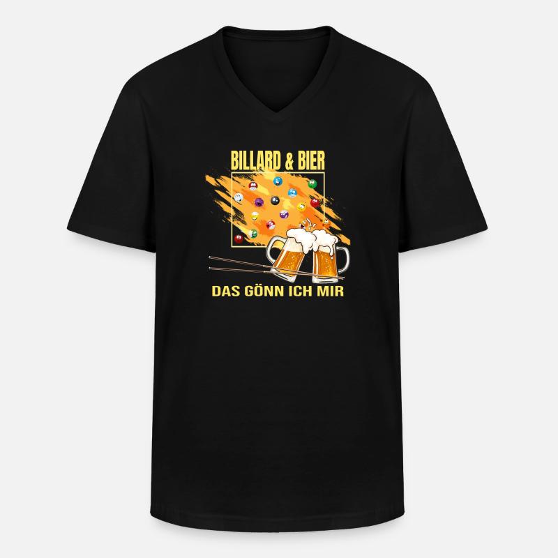 Billard & Bier - Das gönn ich mir - Männer-T-Shirt mit V-Ausschnitt - Schwarz