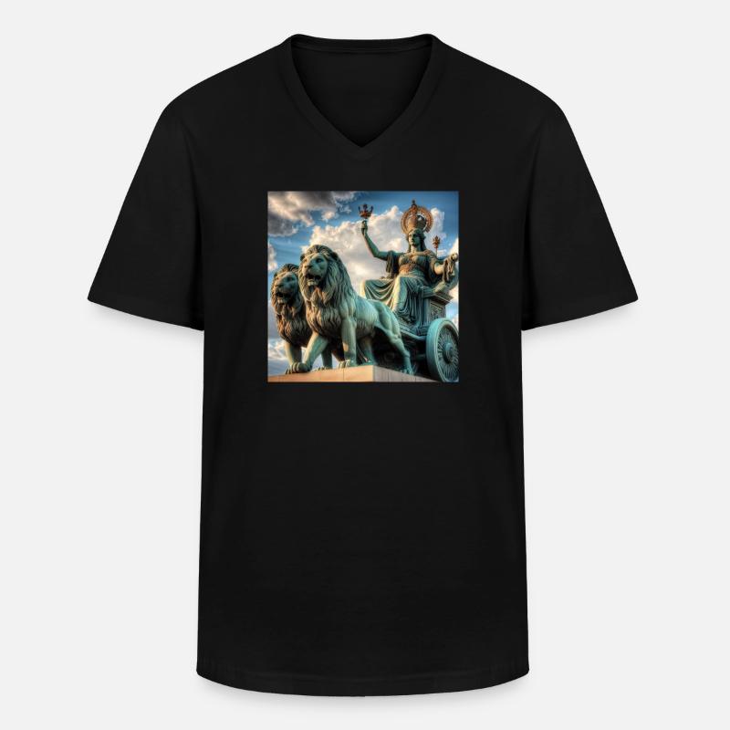 Göttin Kybele - Männer-T-Shirt mit V-Ausschnitt - Schwarz