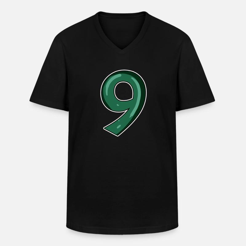 Zahl 9 - Männer-T-Shirt mit V-Ausschnitt - Schwarz